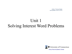 Solving Interest Problems