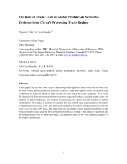 The Role of Trade Costs in Global Production Networks