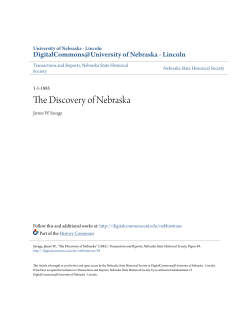 The Discovery of Nebraska - DigitalCommons@University of