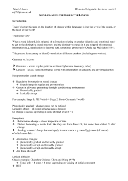 Sound change 1: Overview - Linguistics at Cambridge
