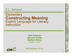 Constructing Meaning - Hillsboro School District