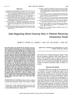 Data Regarding Blood Drawing Sites in Patients Receiving