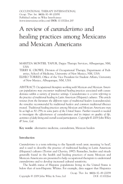 A review of curanderismo and healing practices among Mexicans