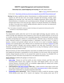 Capital Management and Investment Decisions