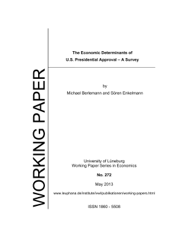 The Economic Determinants of US Presidential Approval – A Survey