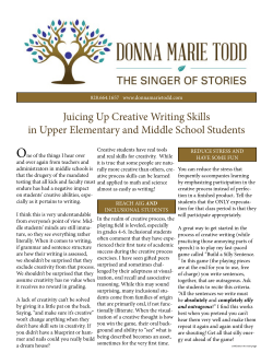 Juicing Up Creative Writing Skills in Upper Elementary and Middle