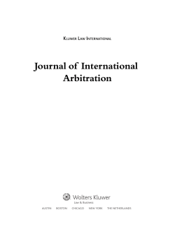 Journal of International Arbitration