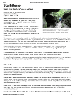Exploring Mankato`s deep valleys
