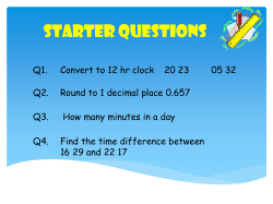 Starter Questions - Beecroft Garden Primary School