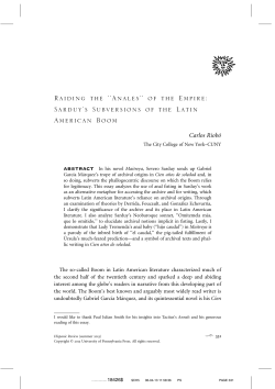Raiding the ``Anales`` of the Empire: Sarduy`s