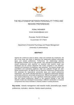 the relationship between personality types and reward preferences