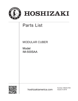 Parts List - hoshizaki