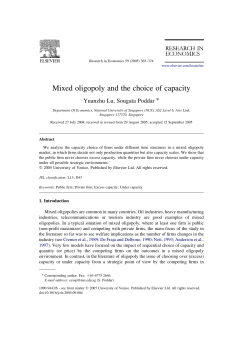 Mixed oligopoly and the choice of capacity