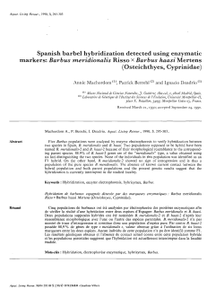 Spanish barbel hybridization detected using enzymatic markers