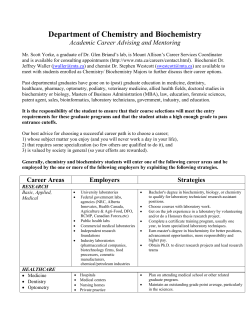 Department of Chemistry and Biochemistry