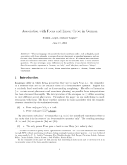 Association with Focus and Linear Order in German