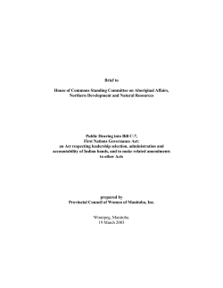 Brief to - National Council of Women of Canada