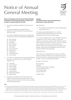 Notice of Annual General Meeting - Chartered Institute of Taxation