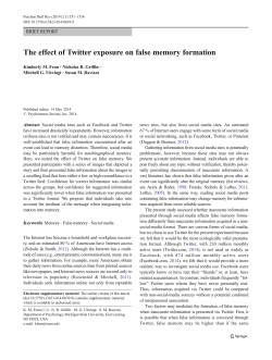 The effect of Twitter exposure on false memory formation