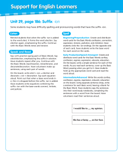 Unit 29, page 186: Suffix -ion