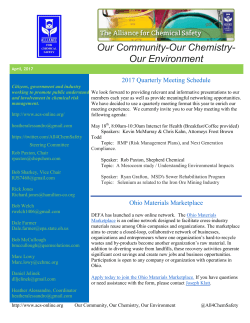 April ACS Newsletter - Alliance for Chemical Safety