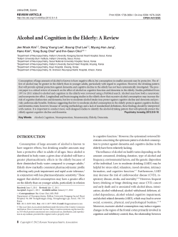 Alcohol and Cognition in the Elderly: A Review