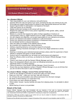 12.0 Student Official`s Code of Conduct