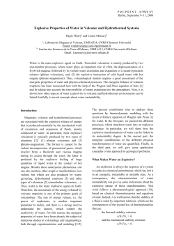 Explosive Properties of Water in Volcanic and Hydrothermal Systems