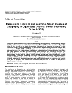 Improvising Teaching and Learning Aids in Classes of Geography in