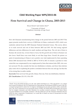 Firm Survival and Change in Ghana, 2003-2013