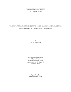 An Annotated Catalog of Selected I.D.R.S. Bassoon Articles, with an