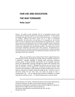 fair use and education: the way forward