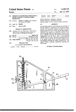 Method of exercising employing a lever against a varying force