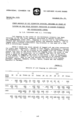 first results of cod migration studying obtained by means of tagging