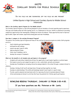 AACPS Corollary Sports for Middle Schools