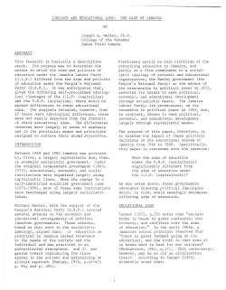 IDEOLOGY AND EDUCATIONAL AIMS: THE CASE OF JAMAICA BY