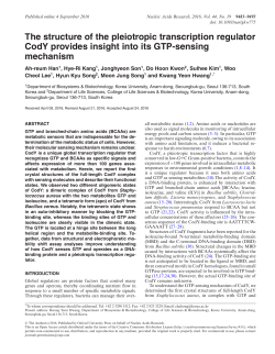The structure of the pleiotropic transcription regulator CodY provides