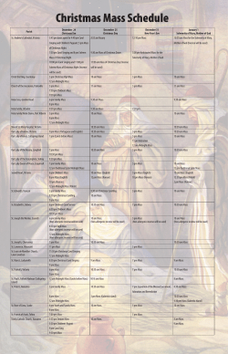 Christmas Mass Schedule