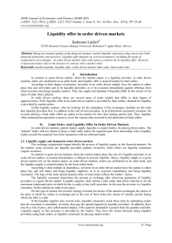 Liquidity offer in order driven markets