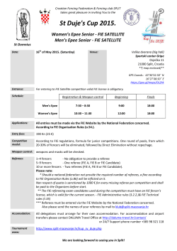 St Duje`s Cup 2015. Women`s Epee Senior