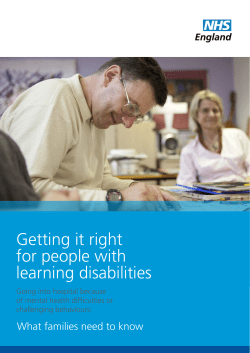 Getting it right for people with learning disabilities
