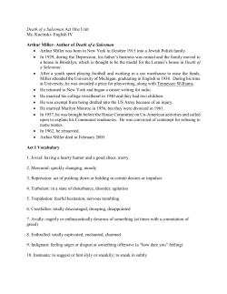 Death of a Salesman Act One Unit Ms. Kucinski