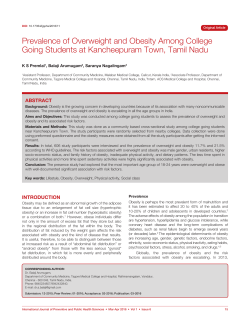 Prevalence of Overweight and Obesity Among College