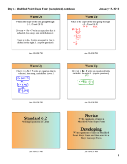 Day 4 - Modified Point Slope Form (completed)