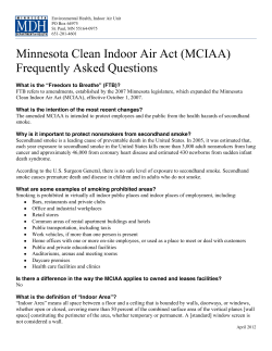 Minnesota Clean Indoor Air Act (MCIAA) Frequently Asked Questions