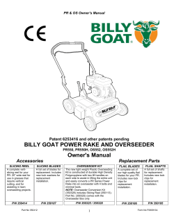 BillyGoat PR550 Power Rake Manual