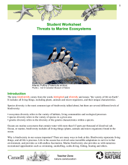 Student Worksheet: Threats to Marine Ecosystems