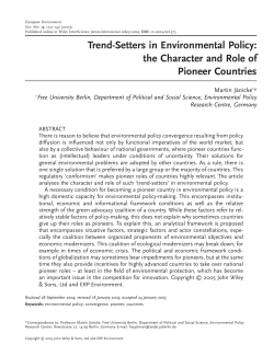 Trend-setters in environmental policy: the character and role of