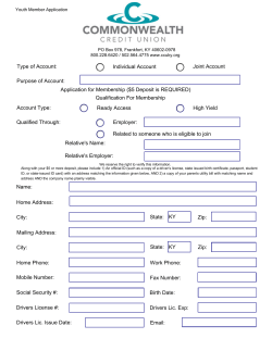 Individual Account Joint Account Type of Account