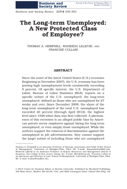 The Longterm Unemployed: A New Protected Class of Employee?